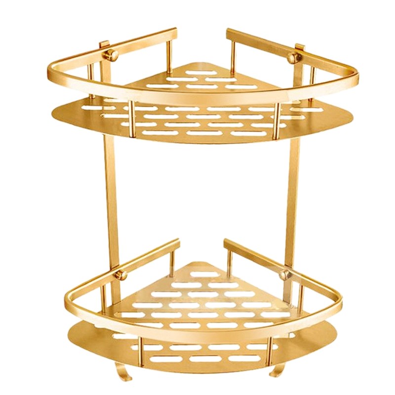 Bathroom Gold Shelf Shower Wall Mounted Corner Basket Shamp