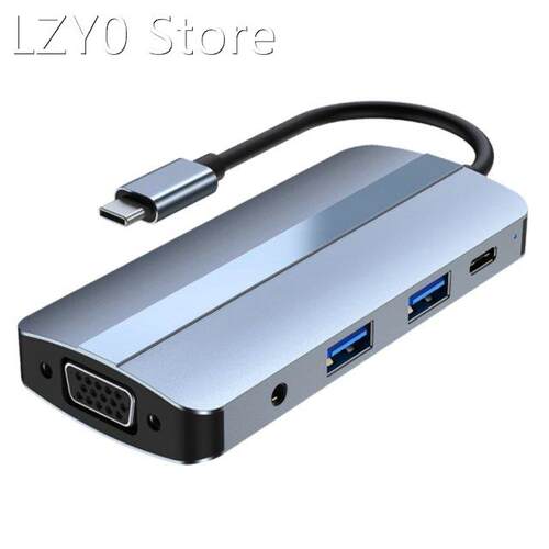 8 In 1 Type-C To HDMI+Vga+Pd+Sd+Tf+Auido+USB3.2+2.0 Expansio