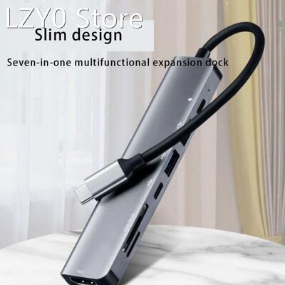 Type C to Compatible 4K Adapter Hub USB 3.0 Output PD Chargi