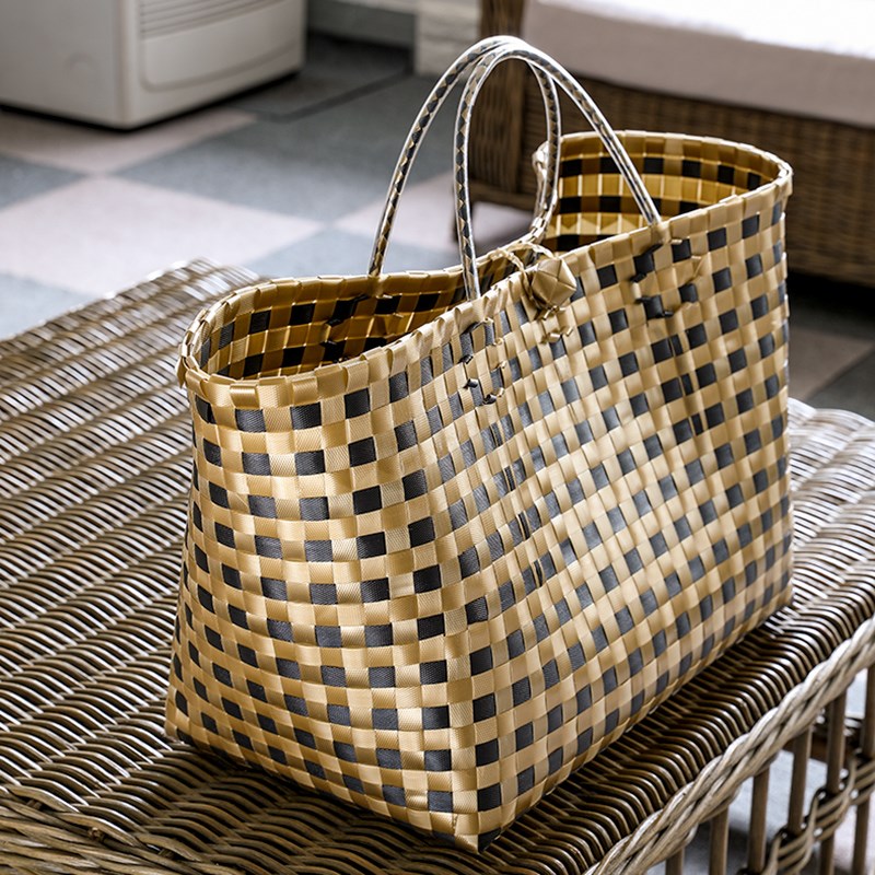 Casual Rattan Large Capacity Totes Wicker Woven Women Handb