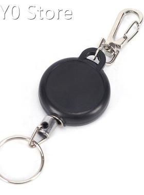 Modern Black Keychain 60cm Length Badge Reel Retractable Rec