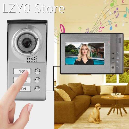 3 Apartment Units 7in Video Door Phone Intercom Doorbell IR