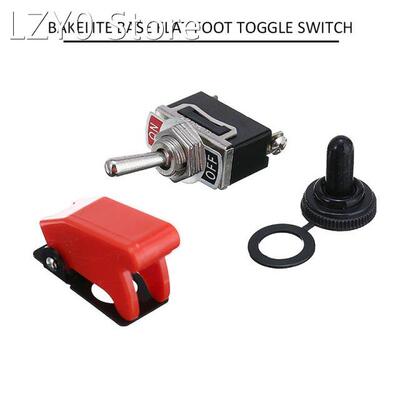 Black Heavy Duty ON/OFF SPST Toggle Switch Flick & Cover