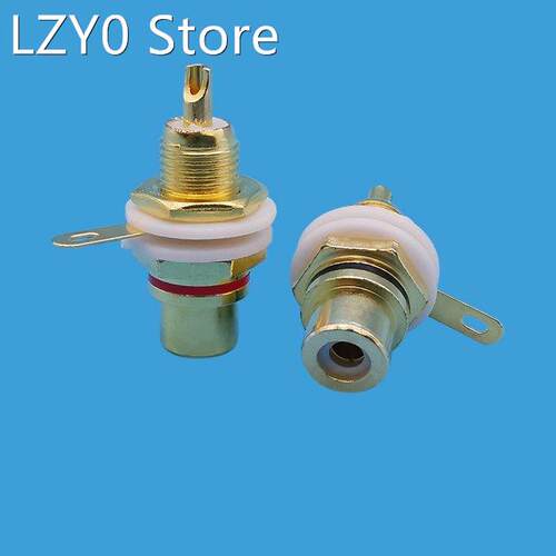 1Pair Gold plated RCA Jack Connector RCA Female Socket Panel