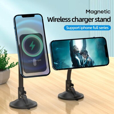 Magnetic Wireless Car Desktop Charger Mount Stand For iPhon