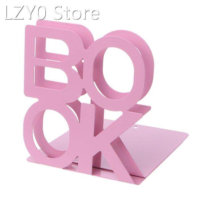 Alphabet Shaped Metal Bookends Iron Support Holder Desk Stan
