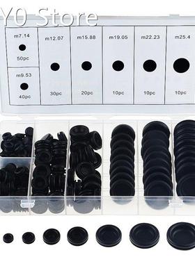 170PCS Black Rubber Grommet Firewall Hole Plug Retaining Rin