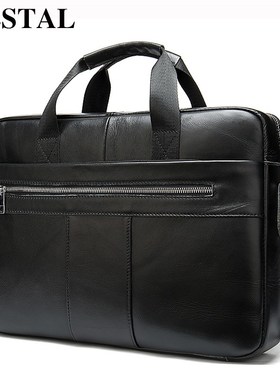 WESTAL Men's Briefcases for Laptop Men's Bags Genuine Leath