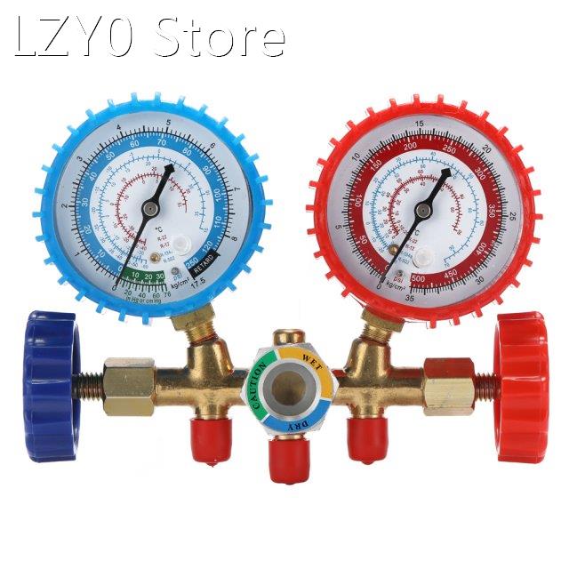 3 Way Refrigerant Gauge AC Diagnostic Manifold Freon Gauge f