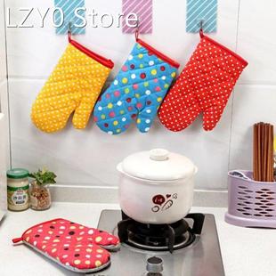 1PC Mitten Microwave Oven Glove Cotton Insulated Baking Heat