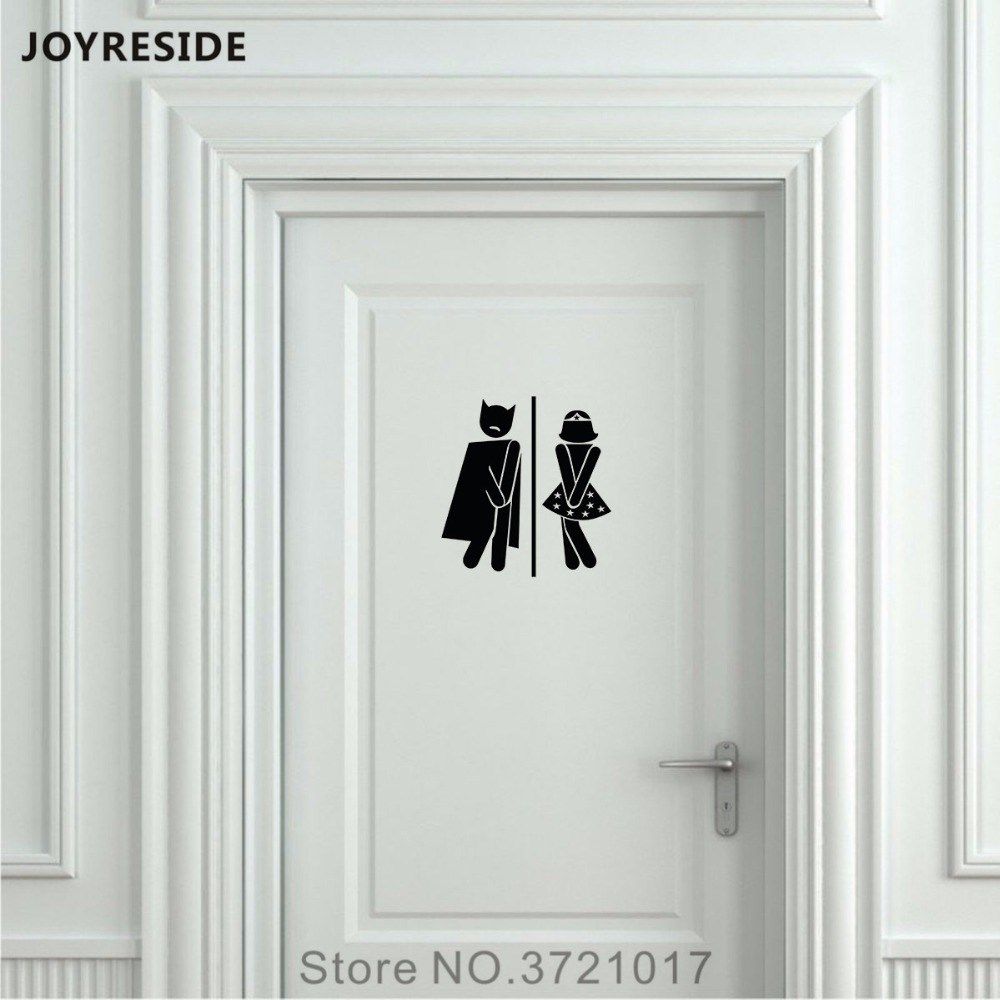 joyreside unisex restroom bathroom sign toilet door wall de
