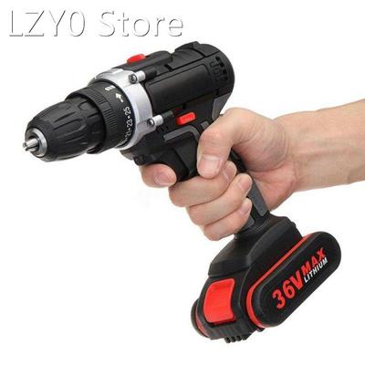 36V Cordless Electric Drill Double Impact Drills 25 Speed LE