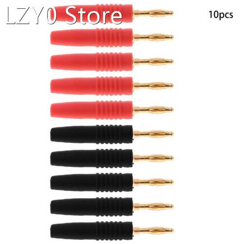 Mik 10pcs 2mm Wire Cord Solder Type Male Banana Plug Jack Co