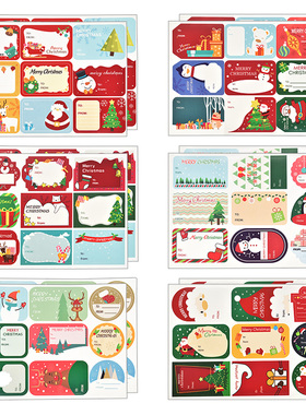 108Pcs/12Sheets Merry Christmas Gift Name Tags Present Seal