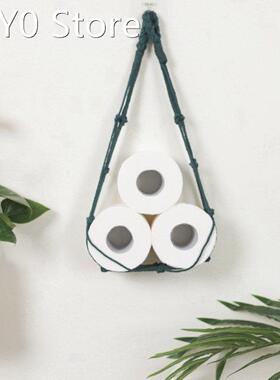 Hanging Cotton Rope Holder For Toilet Paper Magazine Books H