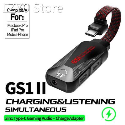 GS1 USB C Charging Adapter 3 in 1 Type-C to 3.5mm QC Fast Ch