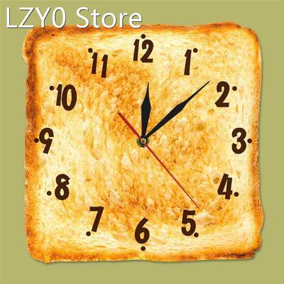 Gourmet Home Decor Realistic Toasted Bread Wall Clock Bakery