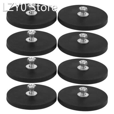 8Pcs 45KG Powerful Neodymium Magnet Disc Rubber Costed D88X8
