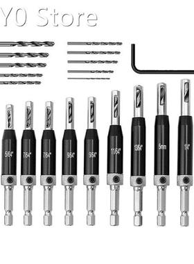 22Pcs Self-Centering Hinge Drill Bit Set, Door Window Cabine