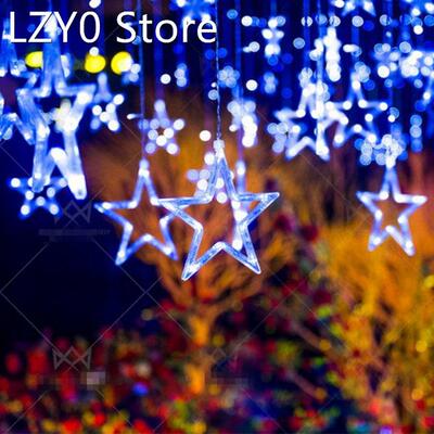 12 Led star lights flashing lights string starry five-pointe