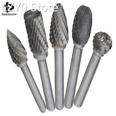 5pcs 12mm Head Tungsten Carbide Rotary Point Burr Die Grinde