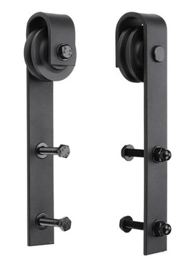 Local Warehouse 2 Pcs Black Rustic Carbon Steel Sliding Wood
