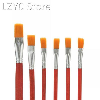 6 Pcs Artist Paint Brush Nylon Hair Watercolor Acrylic Oil P