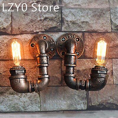 2PCS /Set Left Right Retro Waterpipe Wall Lamp E26/E27 Vinta