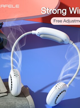 Neck Band Fan Hands-free Hanging USB Rechargeable Dual Fan 3