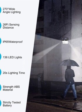 206 LED Solar Power Light Outdoor Wireless Motion Sensor Wal