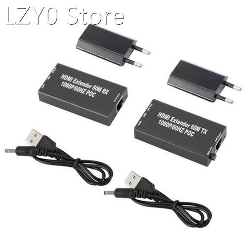 60m HDMI-compatible Cable Extender Transmitter Receiver Over