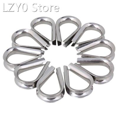 10x M8 Silver Wire Rope Anchor Line Thimbles for Boats Prote