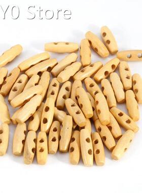 50Pcs/set Wooden 2 Holes Coat Duffle Toggle Wood Horn Sewing