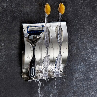 Toothbrush Shaver Holder Rustproof Polished Stainless Steel
