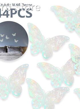 144pcs 3D Hollow Butterfly Wall Sticker Beautiful Butterfly