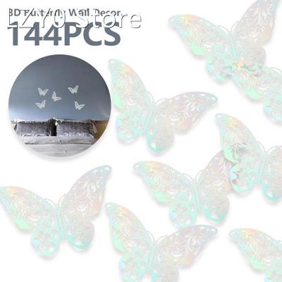 144pcs 3D Hollow Butterfly Wall Sticker Beautiful Butterfly