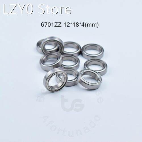 10pcs 6701ZZ 12*18*4(mm) free shipping chrome steel Metal S