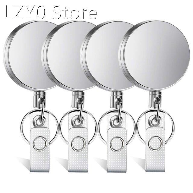 4Pcs Retractable Badge Holder Duty Badge Reels ID Holder Wit