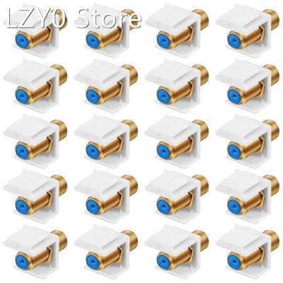 20 Pieces F-Type RG6 Trapezoidal Jack Insert Socket with Blu