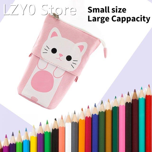 Creative Cat Design Pen Holder Retractable Pencil Case Stude