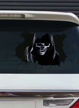Happy Halloween Scary Silent Skull Sticker Car Window Home