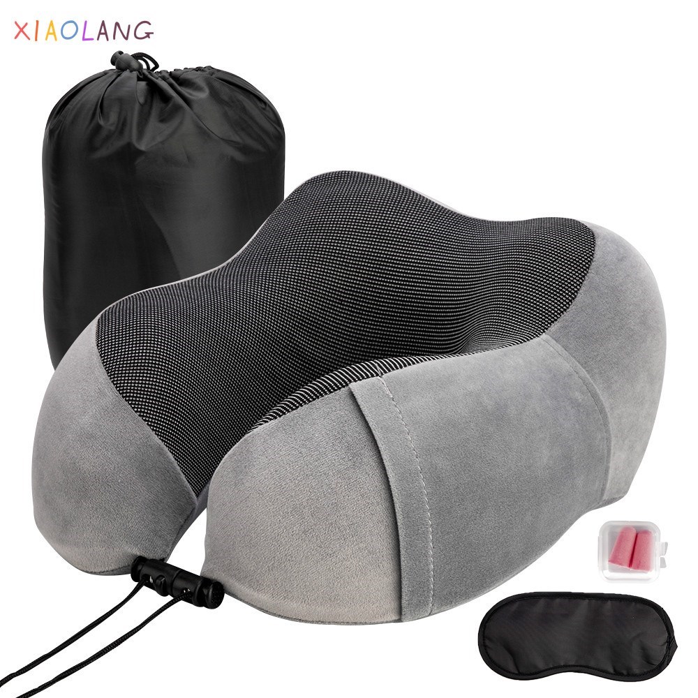 U-Shaped Travel Pillow Neck Memory Foam Airplane Pillow Soft