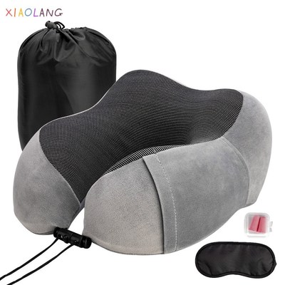 U-Shaped Travel Pillow Neck Memory Foam Airplane Pillow Soft