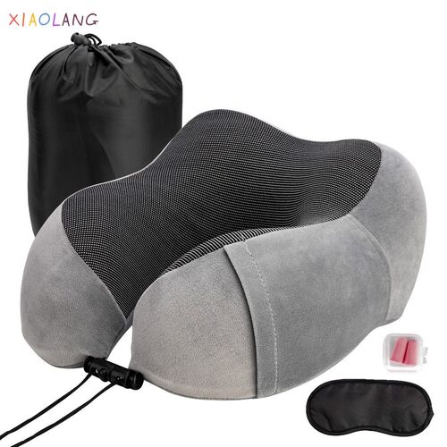 U-Shaped Travel Pillow Neck Memory Foam Airplane Pillow Soft