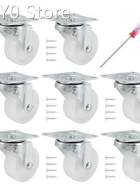 8pcs Table Caster Furniture Casters Wheels Soft Rubber Swive