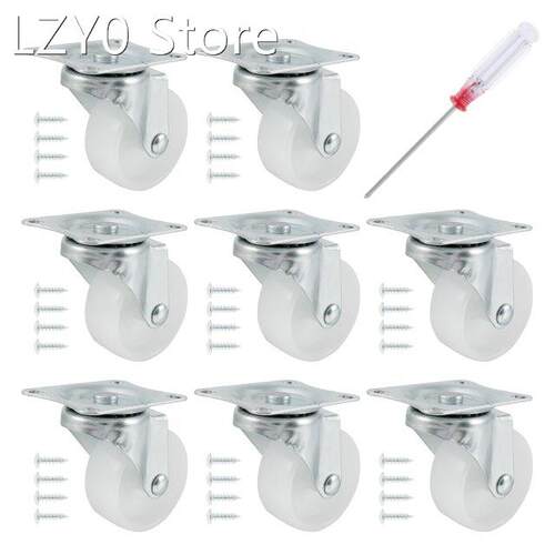 8pcs Table Caster Furniture Casters Wheels Soft Rubber Swive