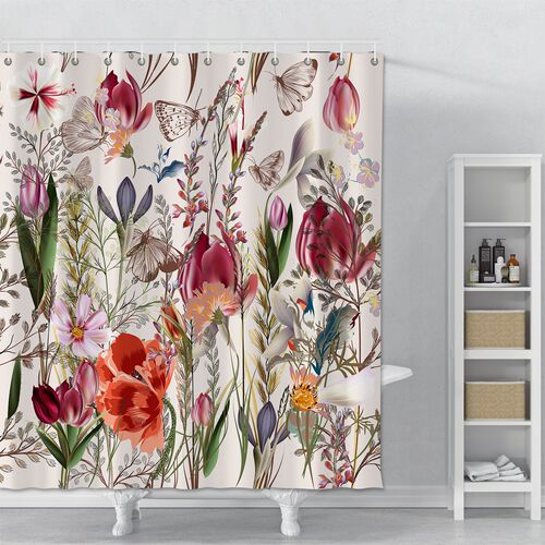 Plant Series Shower Curtain For Bathroom Waterproof Polyest