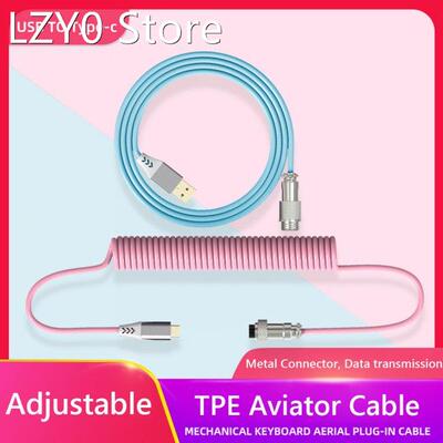 Type C USB Cable Mechanical Keyboard Aviation Connector Coil