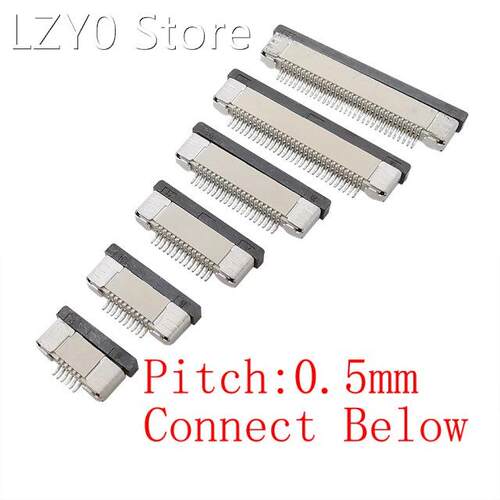 10Pcs/lot 0.5mm Pitch Bottom Contact Socket FPC FFC Flat Cab