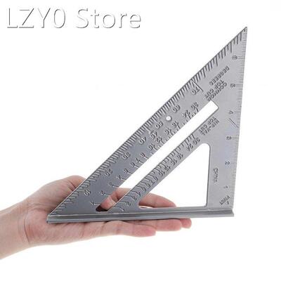 1pc 7 Inch Aluminium Alloy Right Angle Triangle Ruler with 0